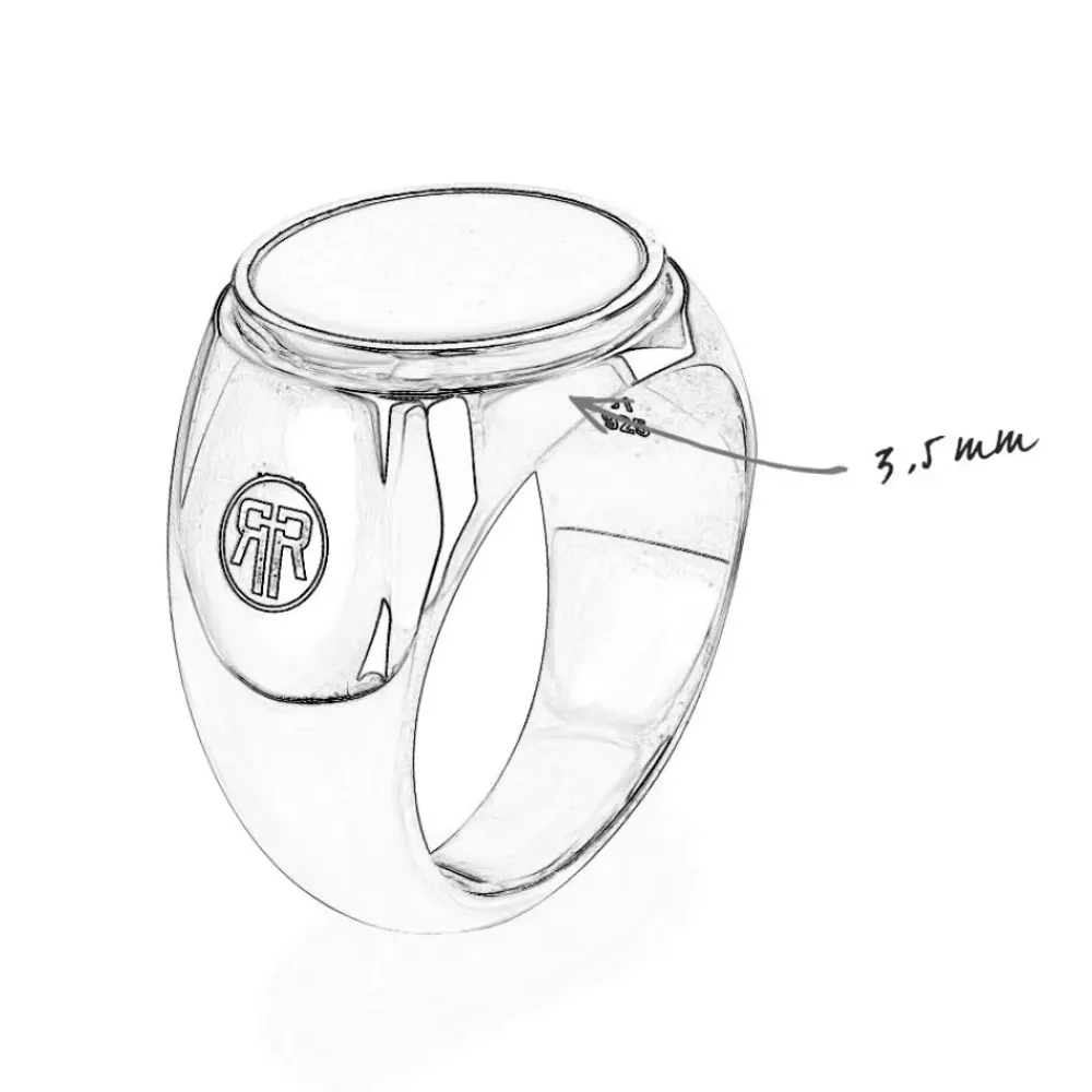 Ring^Rebel & Rose Sterling Silver Rings - Ring Round Onyx Lowneck |
