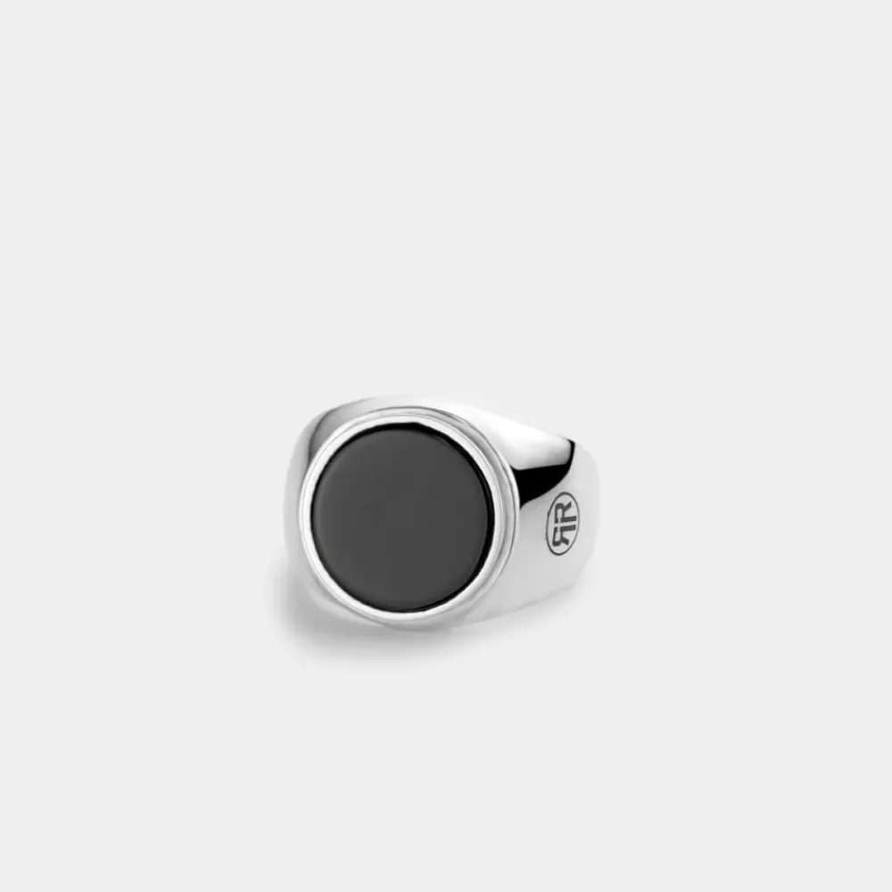 Ring^Rebel & Rose Sterling Silver Rings - Ring Round Onyx Lowneck |
