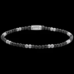 Armband^Rebel & Rose Stones Only - Black & Silver Glam Rocks - 3mm |