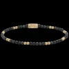 Armband^Rebel & Rose Stones Only - Black & Yellowgold Glam Rocks - 3mm |