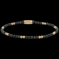 Armband^Rebel & Rose Stones Only - Black & Yellowgold Glam Rocks - 3mm |
