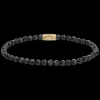 Armband^Rebel & Rose Stones Only - Black Glam Rocks Yellowgold - 4mm |