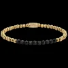 Armband^Rebel & Rose Stones Only - Black Glam Rocks Meets Yellowgold - 4mm |