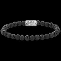 Armband | Armband^Rebel & Rose Stones Only - Black Rocks - 6mm |