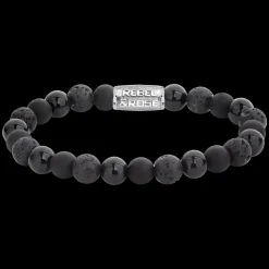 Armband | Armband^Rebel & Rose Stones Only - Black Rocks - 8mm |