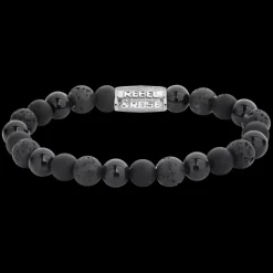 Armband | Armband^Rebel & Rose Stones Only - Black Rocks - 8mm |