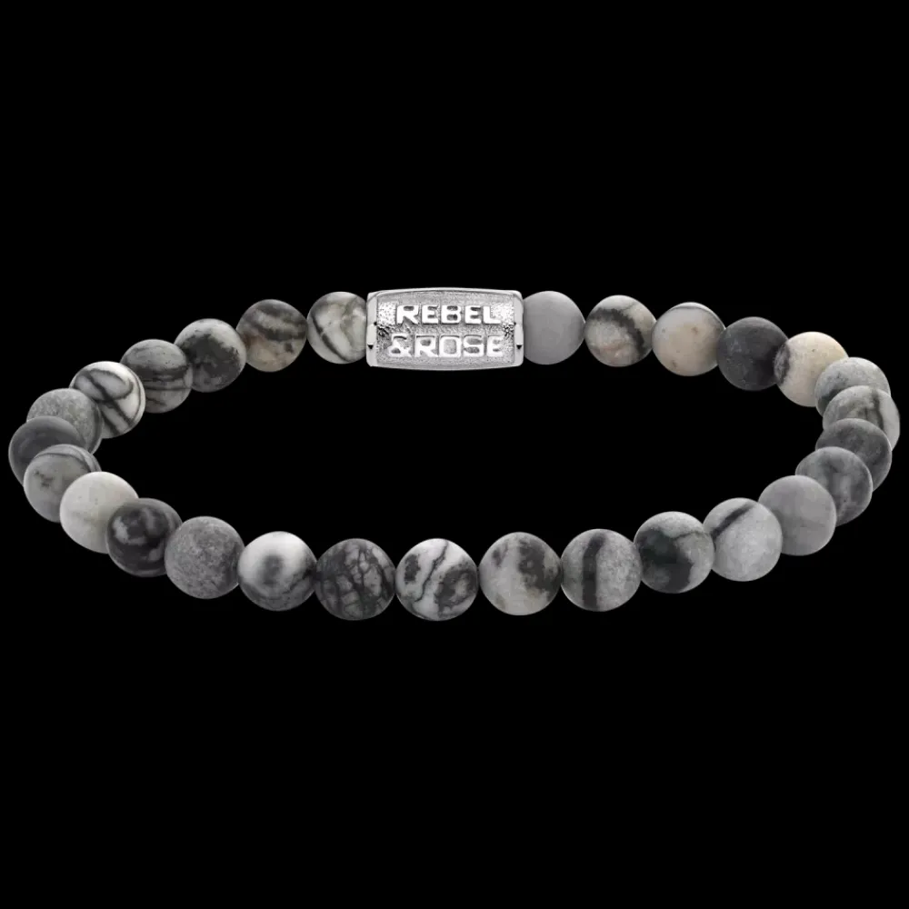 Armband | Armband^Rebel & Rose Stones Only - Black Wolf - 6mm |