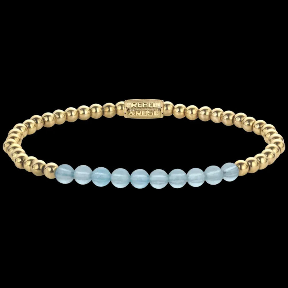 Armband^Rebel & Rose Stones Only - Blue Sky meets Yellowgold - 4mm |