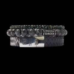 Armband^Rebel & Rose Stones Only - Glass Rocks Black Leopard - 4mm |