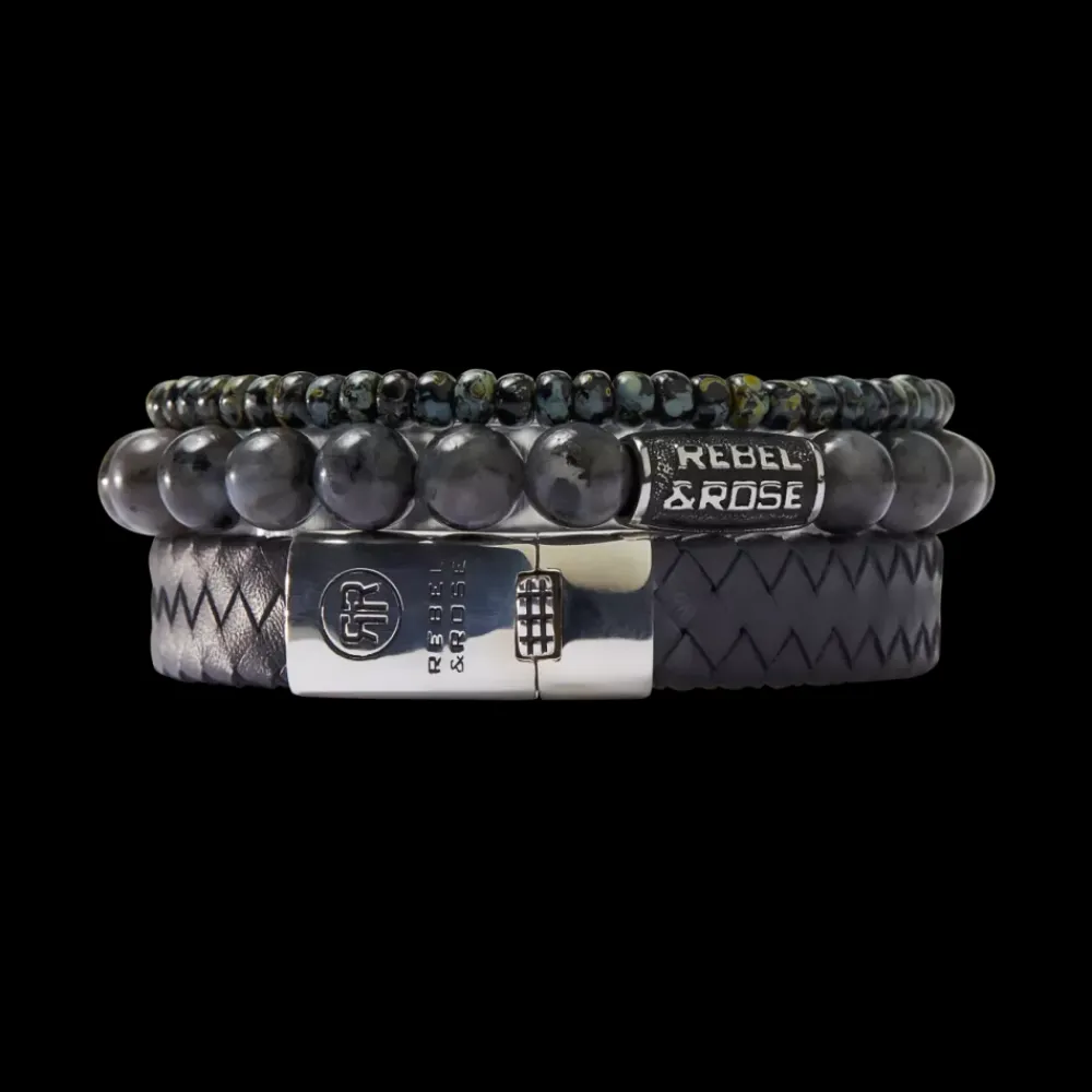 Armband^Rebel & Rose Stones Only - Glass Rocks Black Leopard - 4mm |