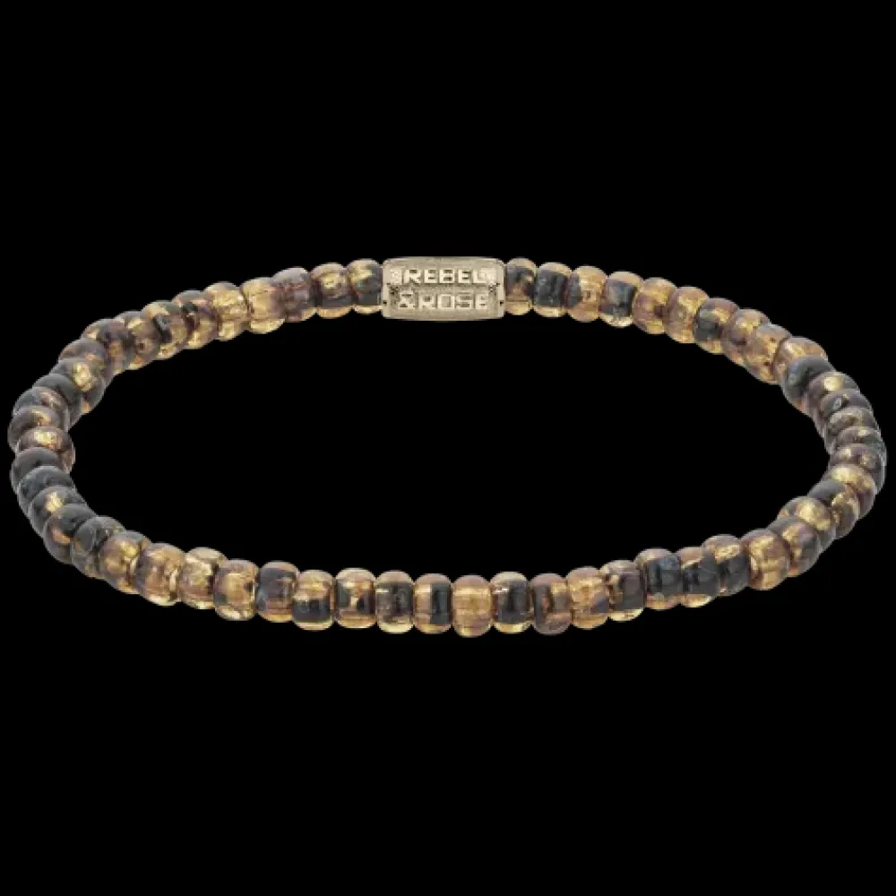 Armband^Rebel & Rose Stones Only - Glass Rocks Tiger Yellowgold - 4mm |