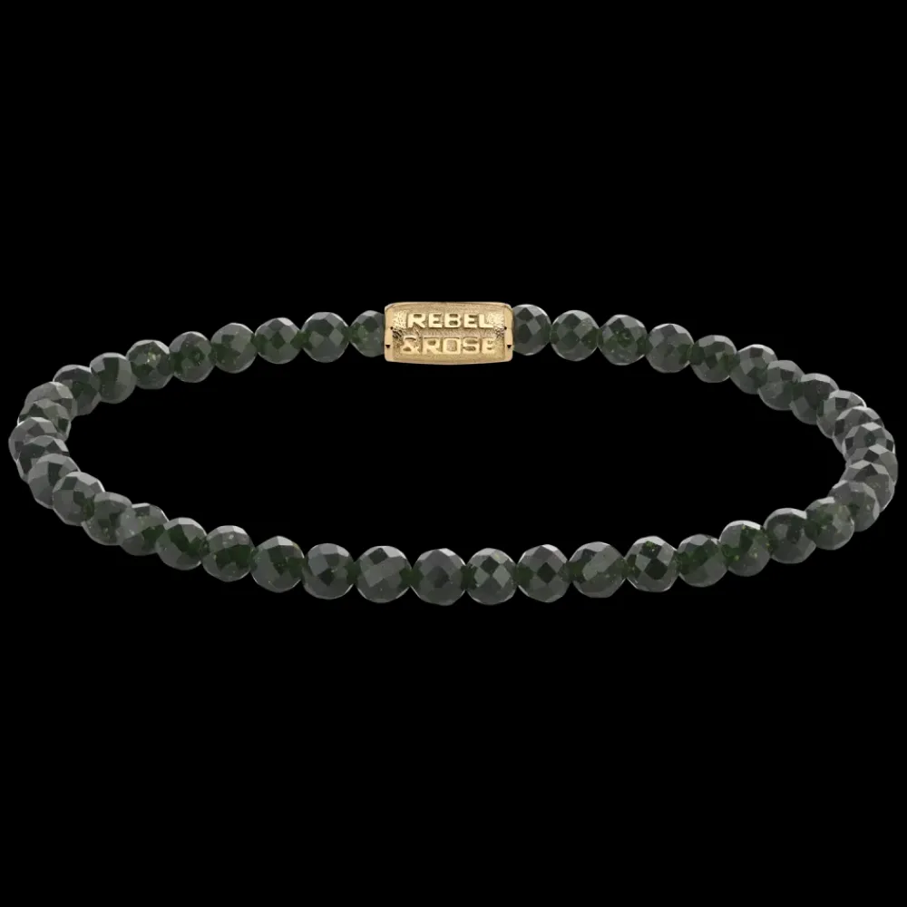 Armband^Rebel & Rose Stones Only - Green Glam Rocks Yellowgold - 4mm |