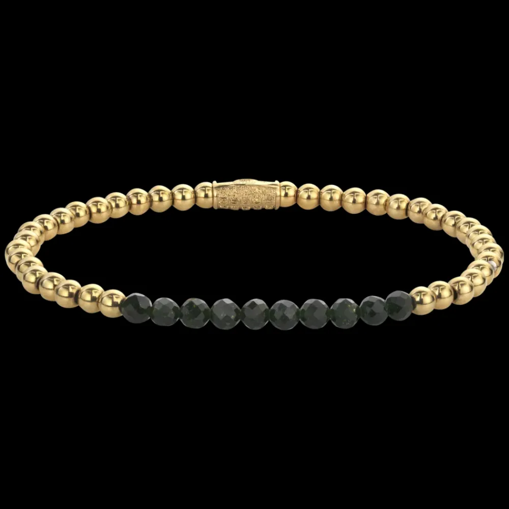 Armband^Rebel & Rose Stones Only - Green Glam Rocks Meets Yellowgold - 4mm |