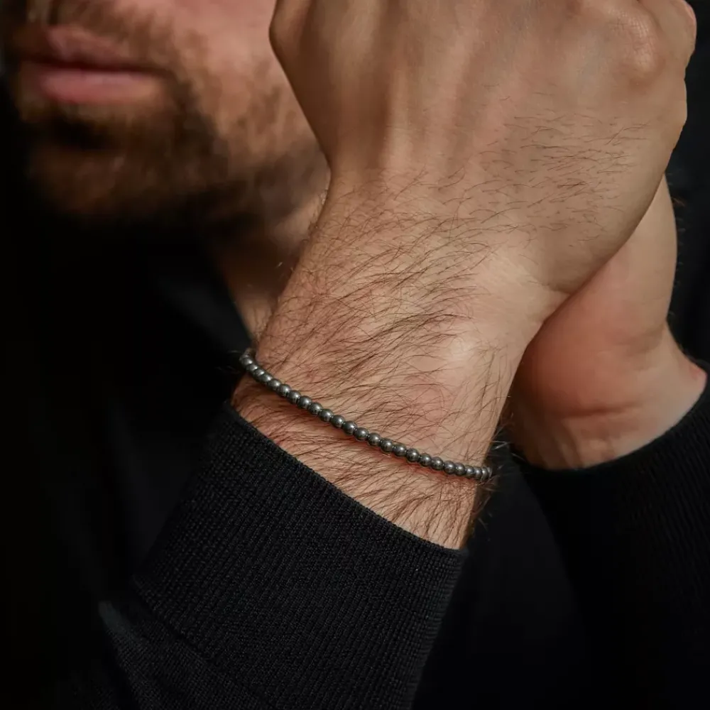 Armband | Armband^Rebel & Rose Stones Only - Grey Silver Shine - 4mm |