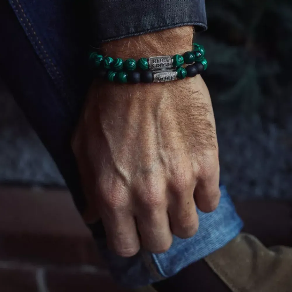 Armband^Rebel & Rose Stones Only - Malachite Green - 8mm |