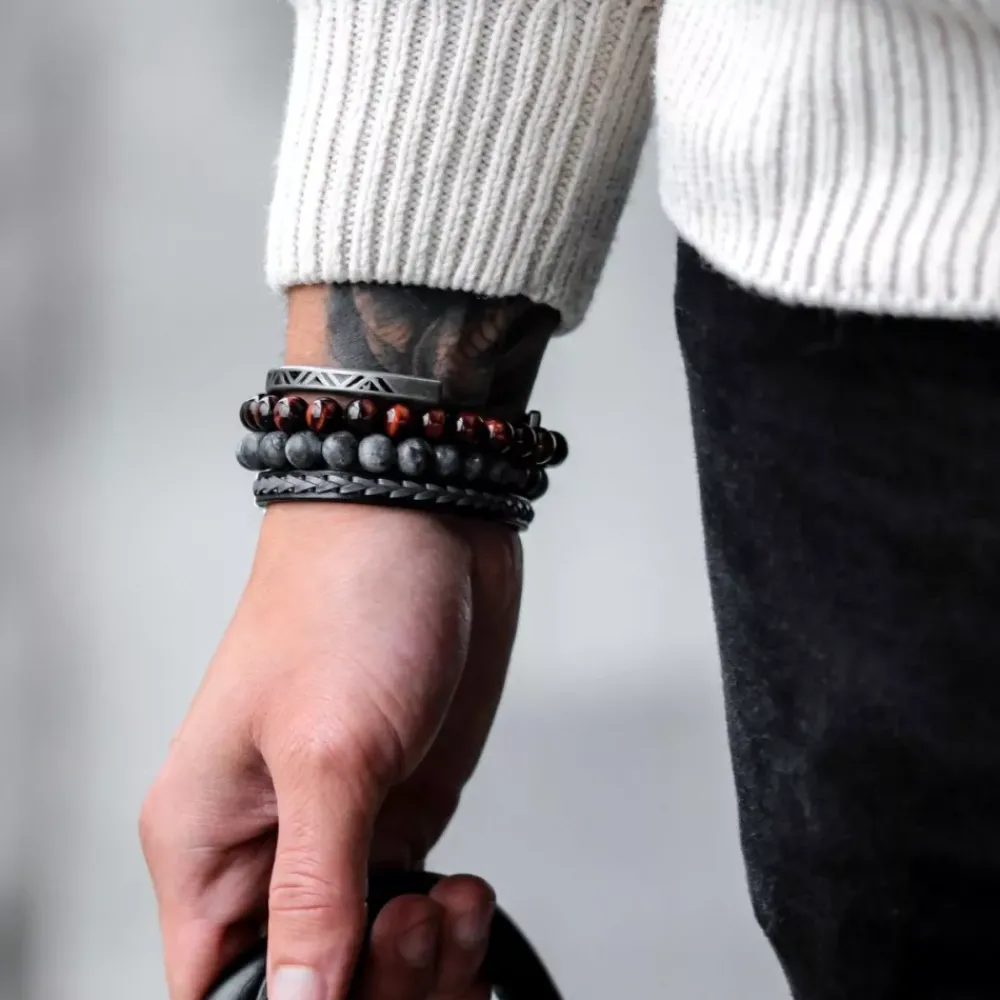 Armband | Armband^Rebel & Rose Stones Only - Matt Grey Seduction - 8mm |