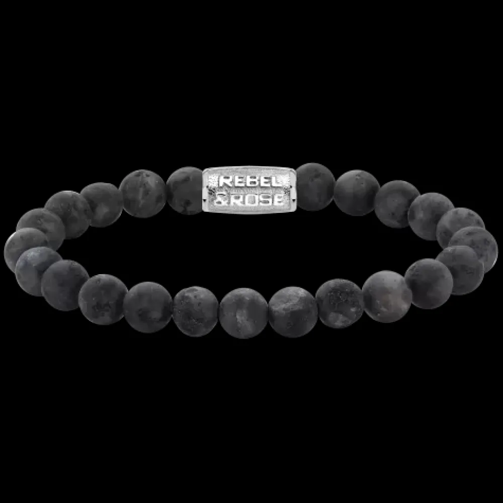 Armband | Armband^Rebel & Rose Stones Only - Matt Grey Seduction - 8mm |