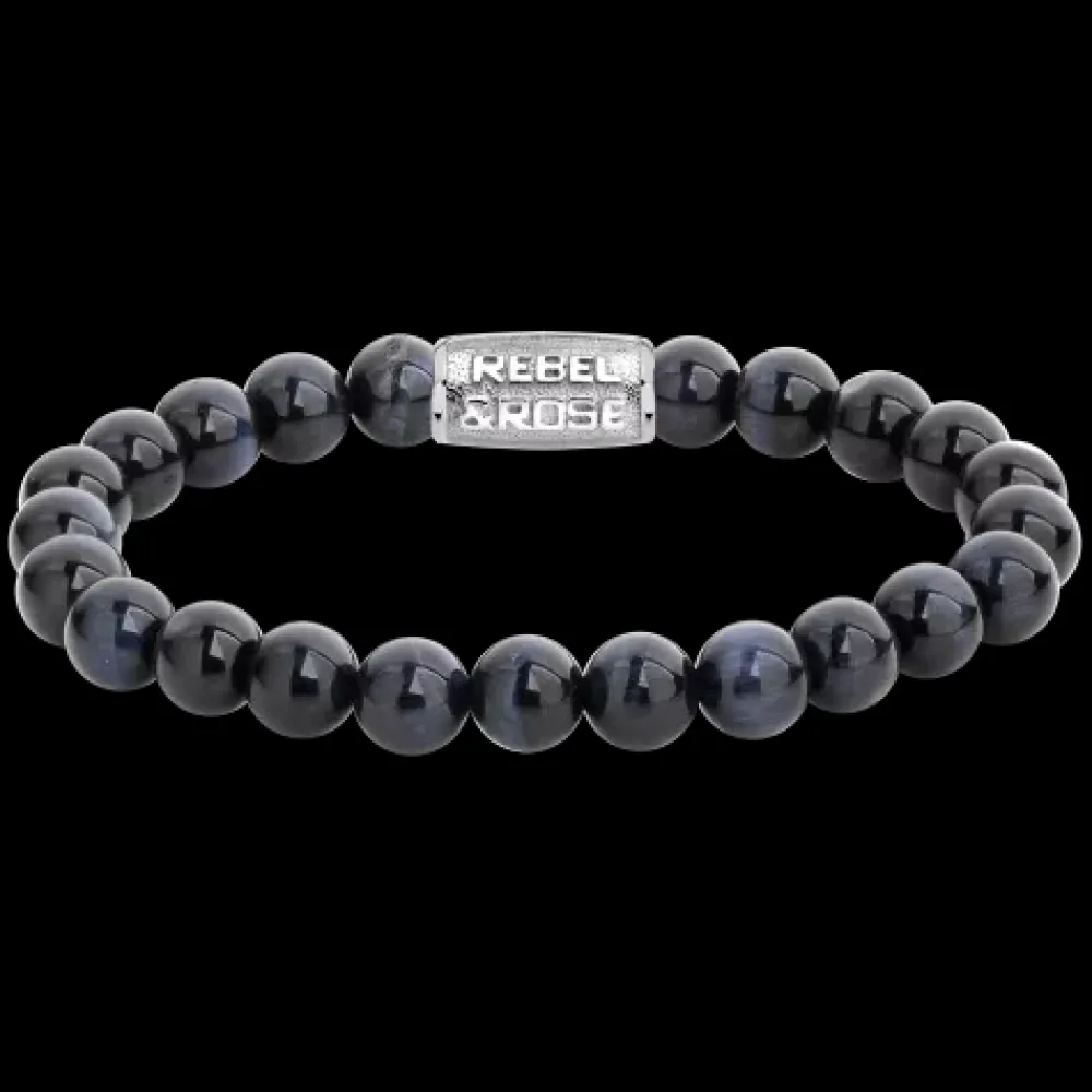 Armband | Armband^Rebel & Rose Stones Only - Matt Midnight - 8mm |