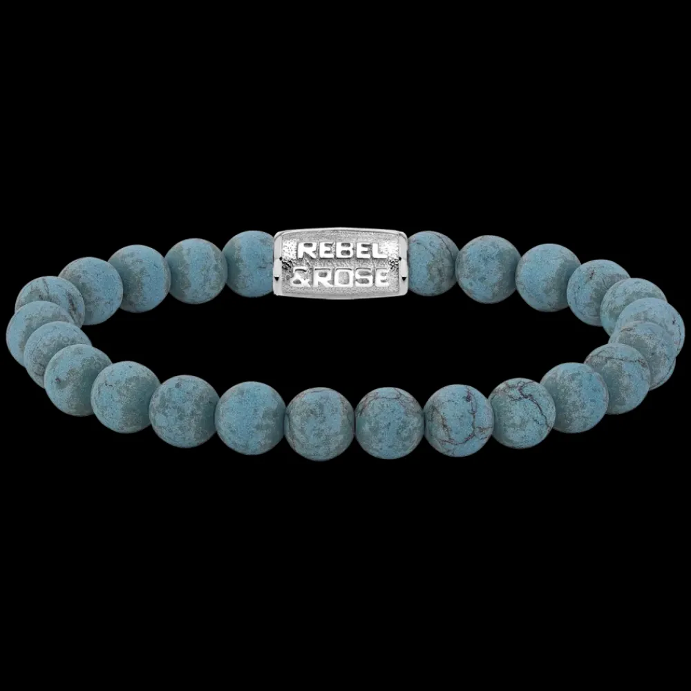 Armband | Armband^Rebel & Rose Stones Only - Matt Turquoise Delight - 8mm |