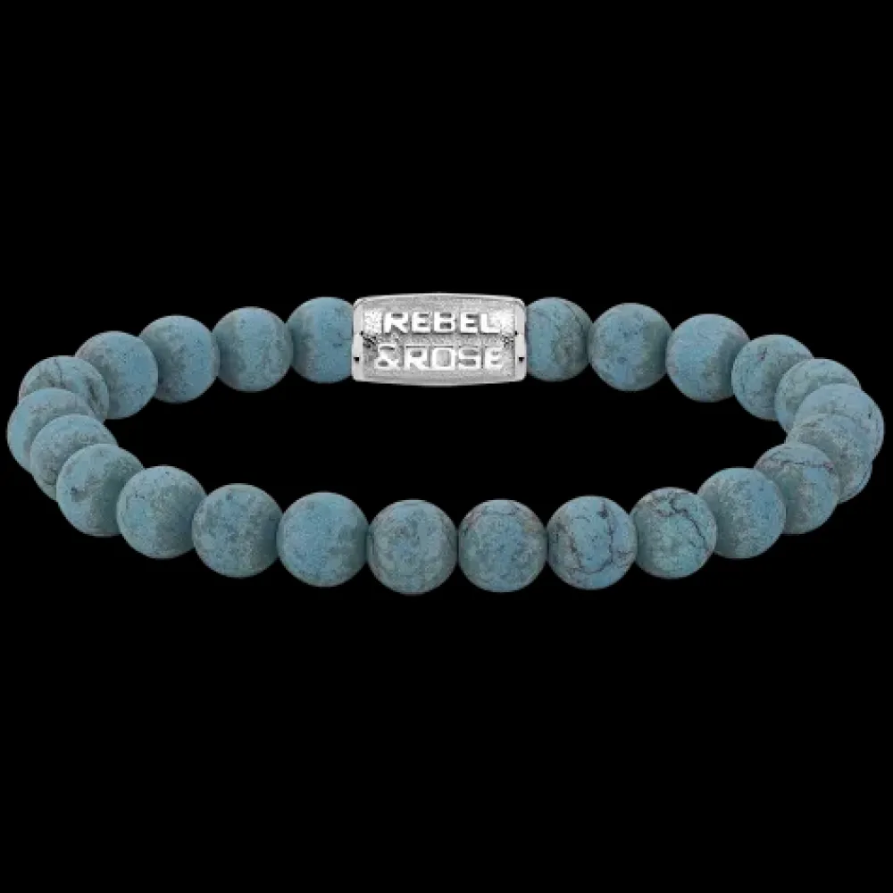 Armband | Armband^Rebel & Rose Stones Only - Matt Turquoise Delight - 8mm |