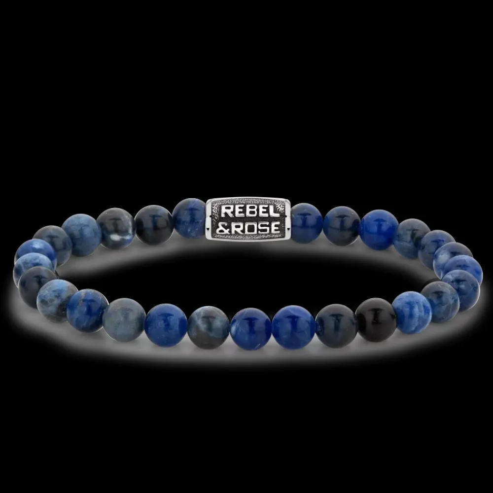 Armband^Rebel & Rose Stones Only - Midnight Blue Vintage - 6mm |