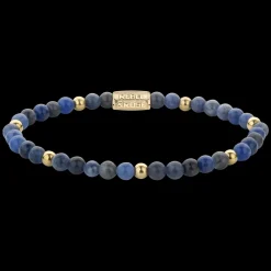 Armband^Rebel & Rose Stones Only - Midnight  Blue - Yellowgold ionplated - 4mm |
