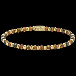 Armband^Rebel & Rose Stones Only - Mix Glass Rocks Tiger Yellowgold - 4mm |