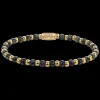 Armband^Rebel & Rose Stones Only - Mix Glass Rocks Black Leopard Yellowgold - 4mm |