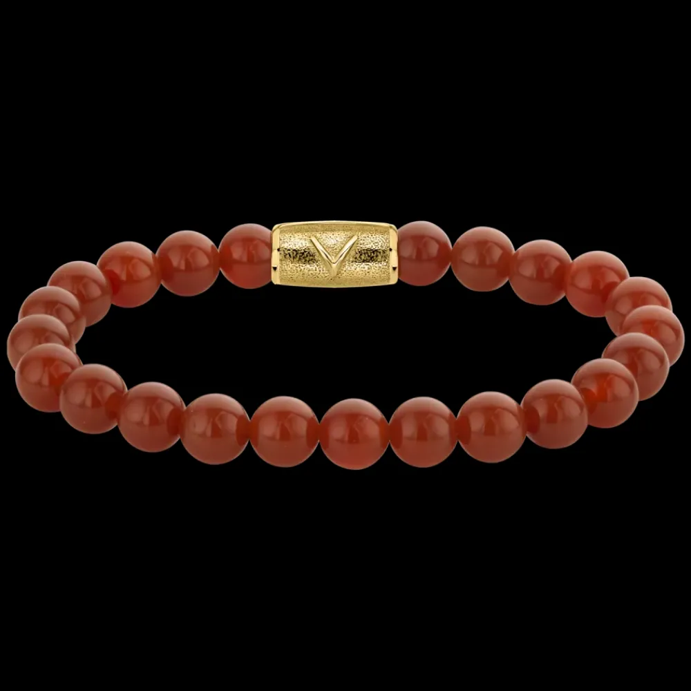 Armband | Armband^Rebel & Rose Stones Only - Red Agate Yellowgold - 8mm |