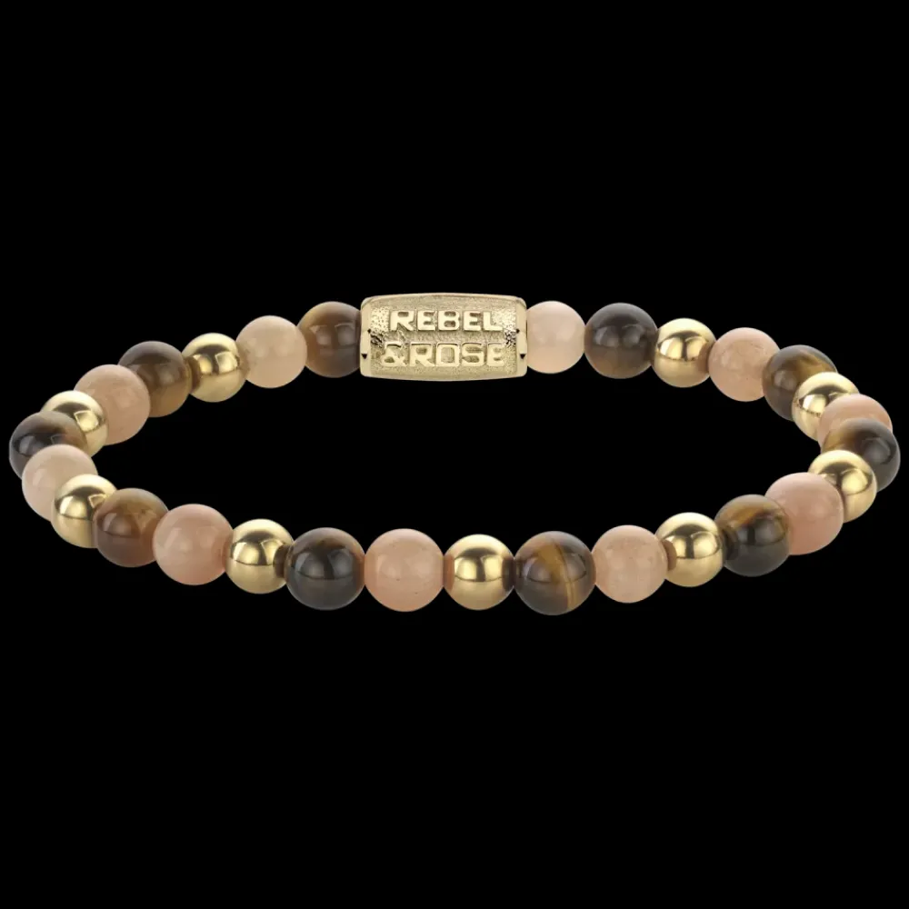 Armband^Rebel & Rose Stones Only - Sunset Beach - Yellowgold ionplated - 6mm |