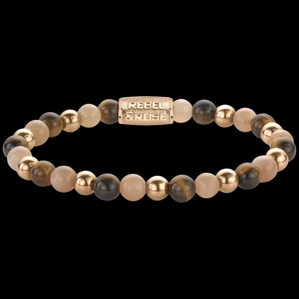 Armband^Rebel & Rose Stones Only - Sunset Beach - 6mm - Rosegold ionplated |