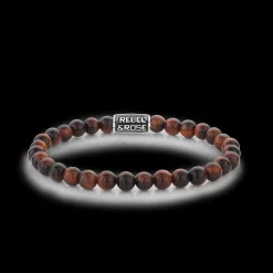 Armband^Rebel & Rose Stones Only - Tiger Red Vintage - 6mm |