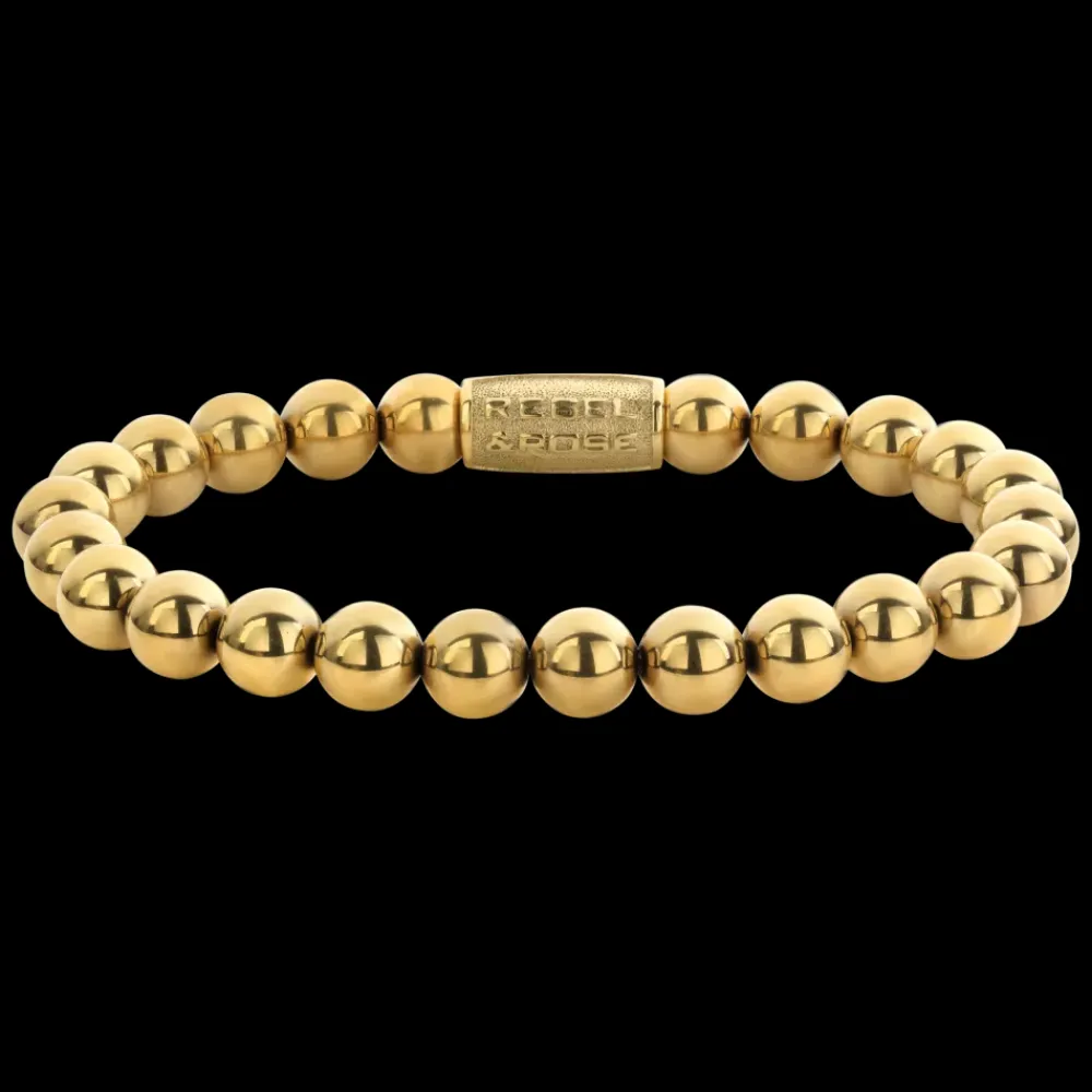 Armband | Armband^Rebel & Rose Stones Only - Yellowgold Handmade Rocks - 8mm |