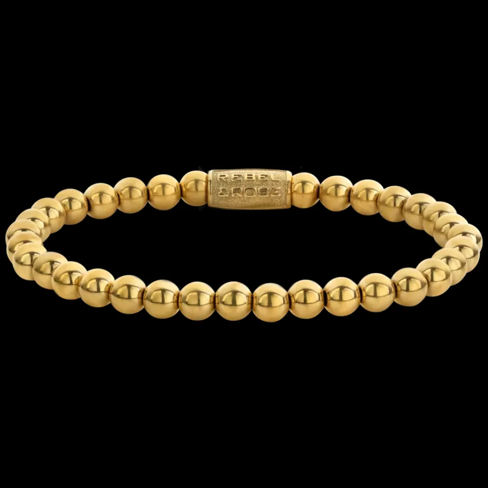 Armband | Armband^Rebel & Rose Stones Only - Yellowgold Handmade Rocks - 6mm |